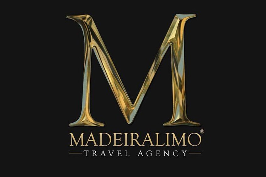 Logo med en stiliseret 'M' og teksten 'MADEIRALIMO TRAVEL AGENCY'. 2