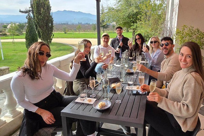 Enjoying the best sparking wines at this marvelous winery Casavalle Viñamar. 1