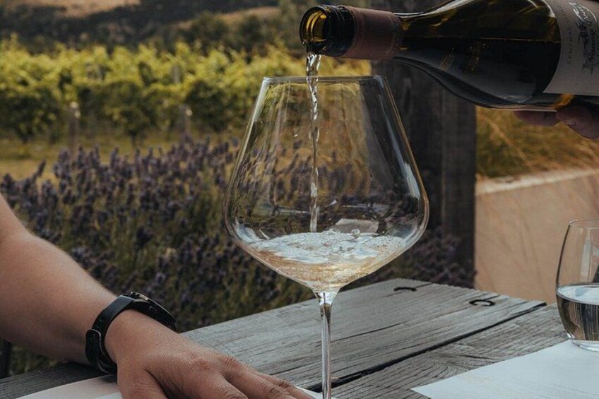 Une personne qui verse du vin dans un verre. 2