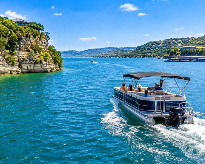 Picture 1 for Activity Austin: Lake Travis Guided Boat Tour with BBQ & Swimming 2