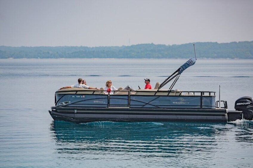 2-Hour Captain-Chauffered Luxury Pontoon Charter from Traverse City (4 yrs & up) 4