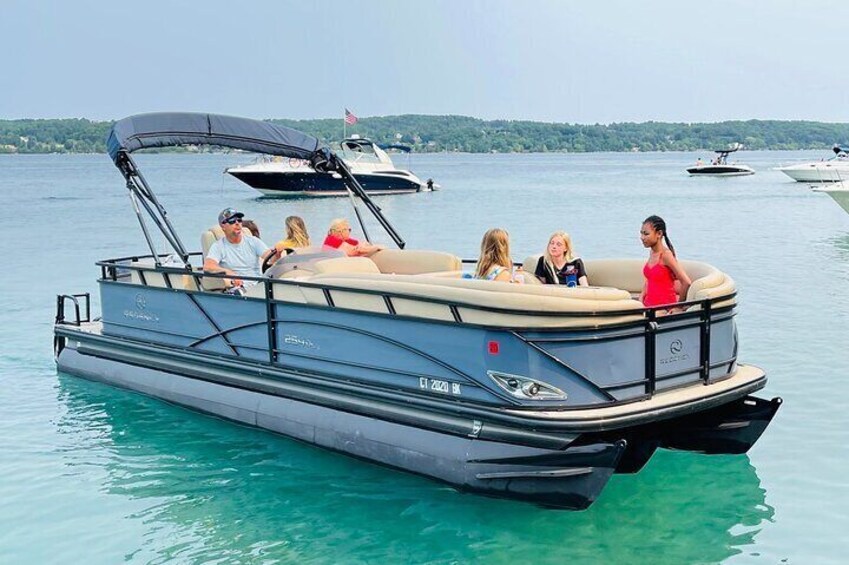 2-Hour Captain-Chauffered Luxury Pontoon Charter from Traverse City 1