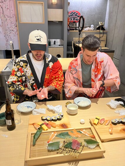Picture 2 for Activity Tokyo: Sushi Making Class in a Happi Coat near a Famous Spot 3