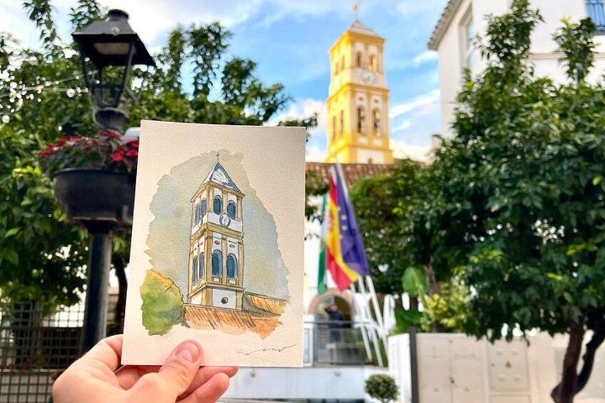 Private tour. Painting and Walking and Taping in Marbella Old Town 1