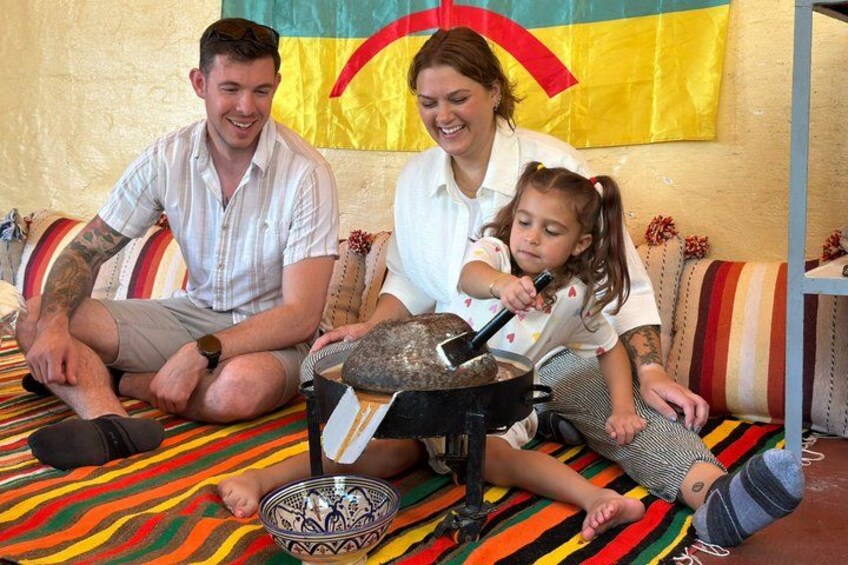 Make Msemen and Harcha Amlou and Tea with a Local Family in Rabat 4