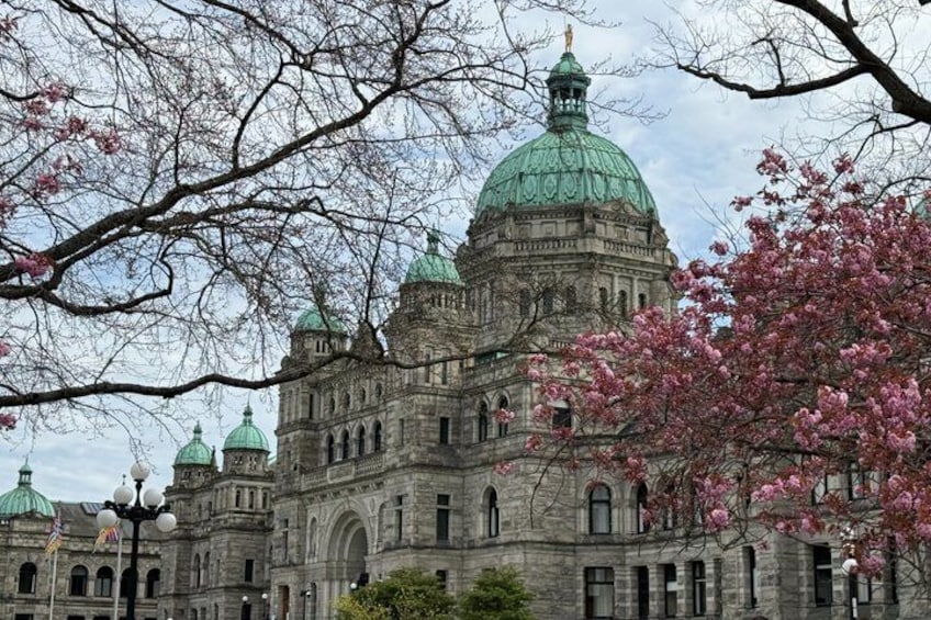 A historic building with a large green dome and arched windows. 5