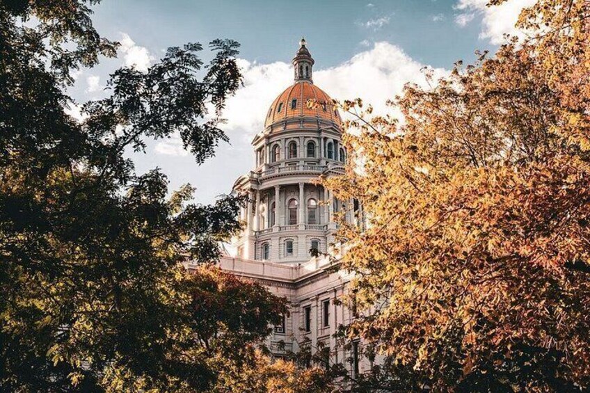 A large domed building with classical architecture, surrounded by trees with autumn foliage. 4