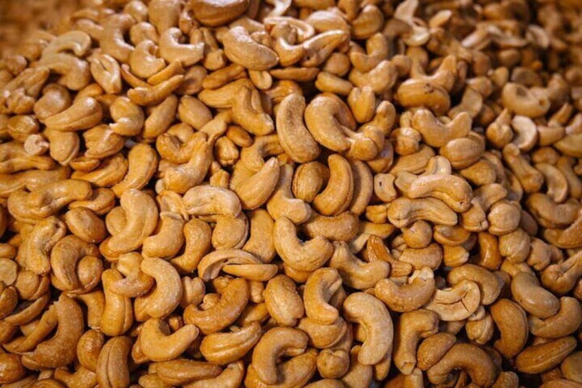 A pile of cashew nuts. 5