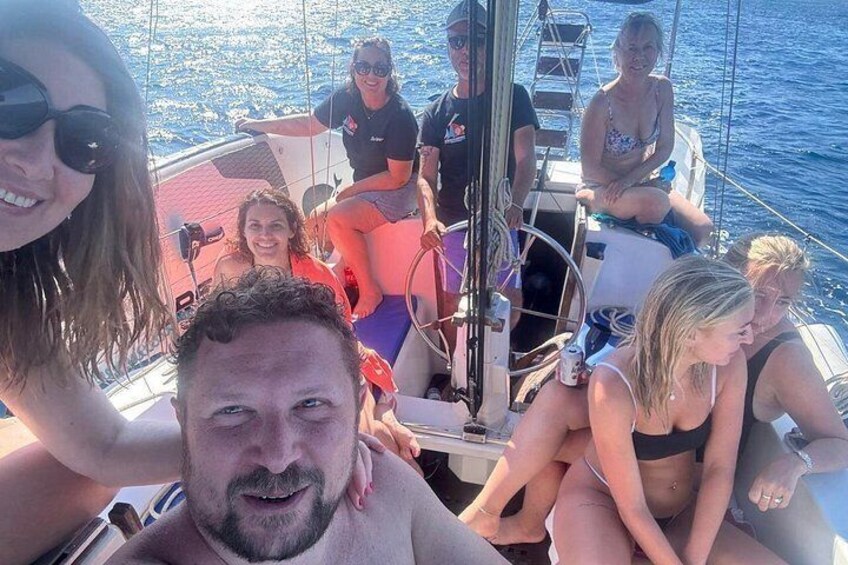Aperitif at sunset on a sailboat 2