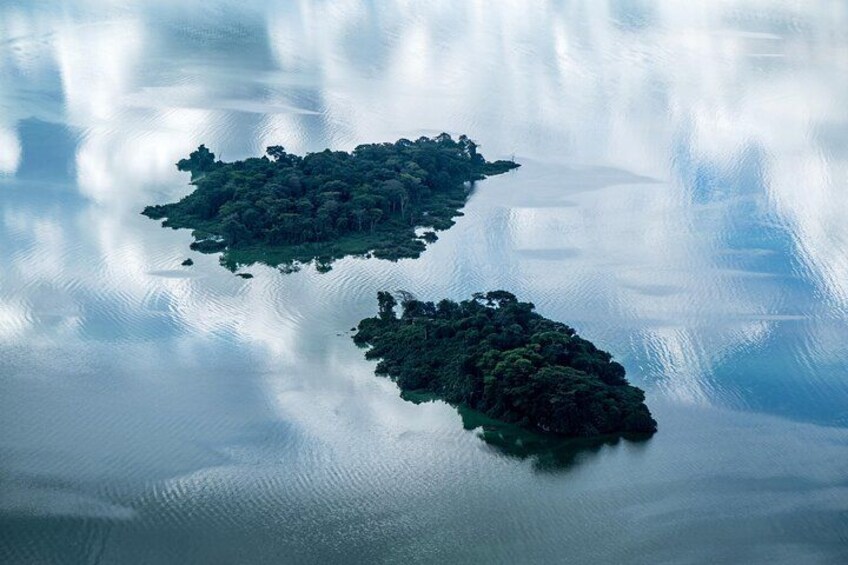 Two islands surrounded by calm water. 3