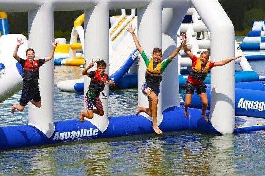 Inflatable Aqua Park Adventure at Stoke Factory New Braunfels 1