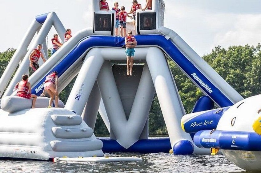 Inflatable Aqua Park Adventure at Stoke Factory New Braunfels 3