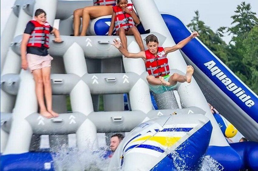 Inflatable Aqua Park Adventure at Stoke Factory New Braunfels 2