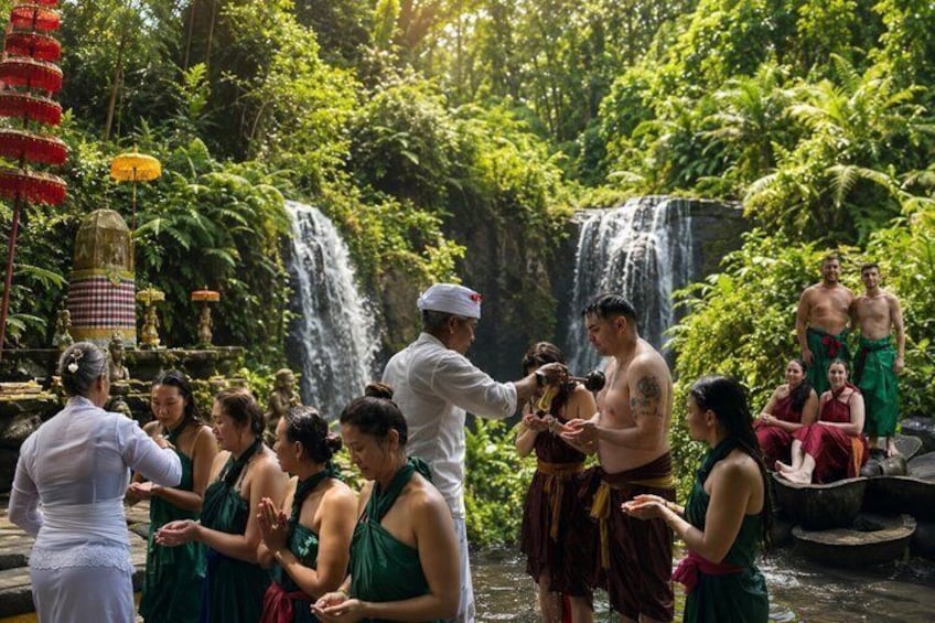 Bali Purification - Sacred Melukat Ritual at Beji Griya Waterfall 1