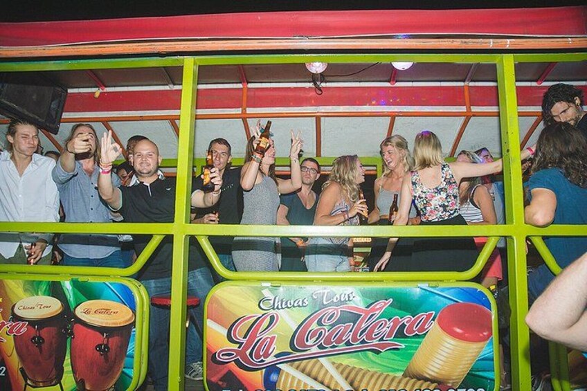 Cali night party on the street and party bus 2