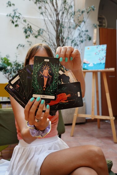 Picture 4 for Activity Barcelona: Mystic Tarot Painting Experience + Unlimited Wine 3
