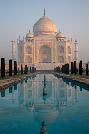 The Taj Mahal with its reflection in the water. 2
