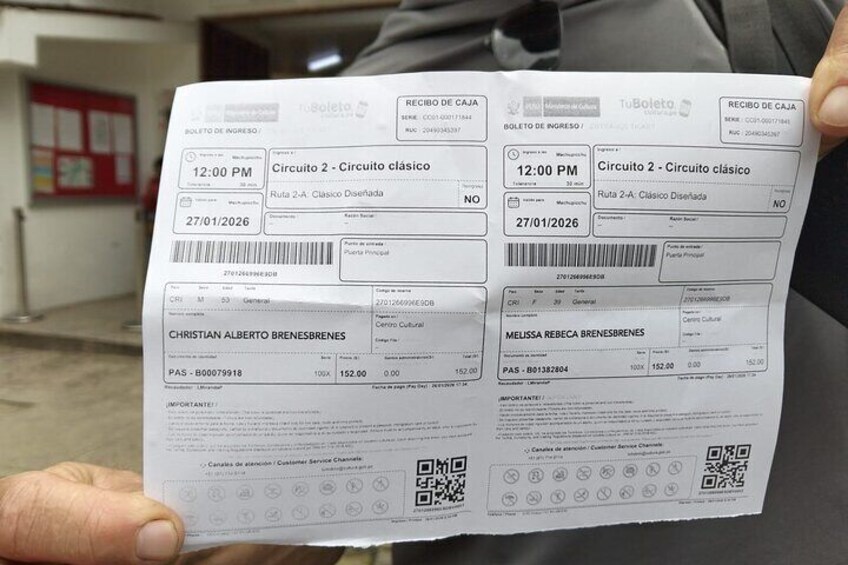 A boarding pass for Circuito 2 - Circuito clásico. 1