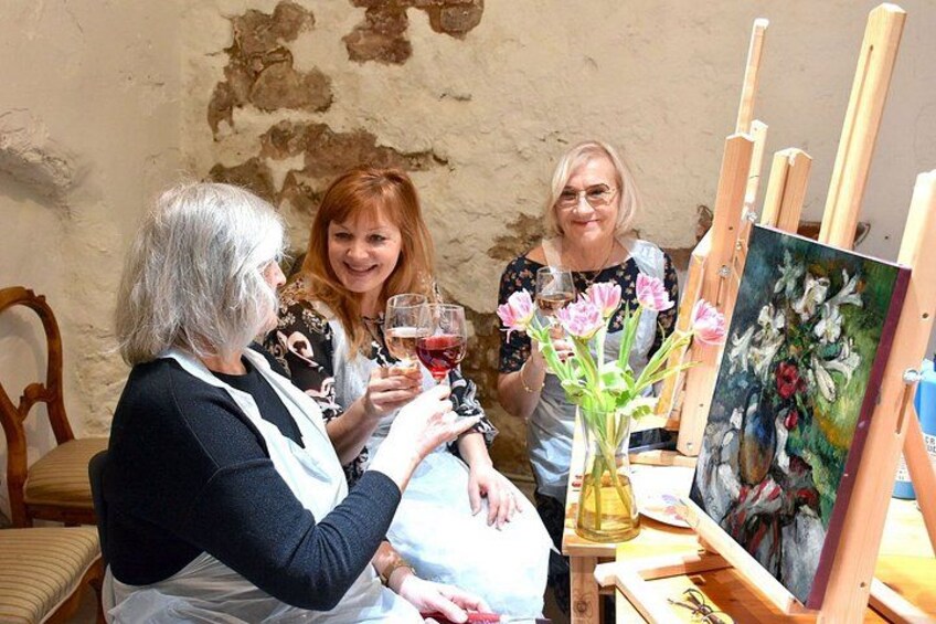 Riga Sip and Paint Experience with Latvian Wine Tasting 1