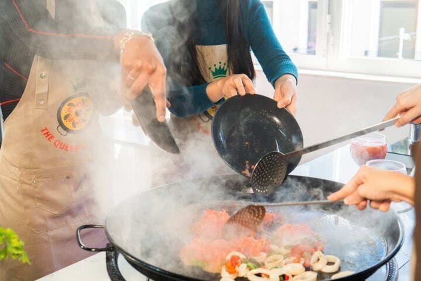 Paella Class with Unlimited Wine Churros and Hot Chocolate. 1