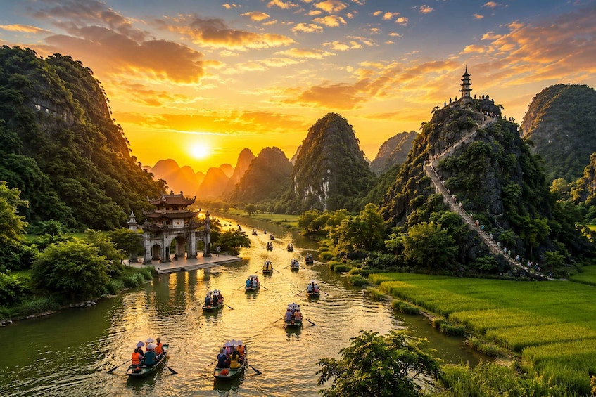 Ninh Binh: Trang An Boat Ride, Bich Dong, Mua Cave Sunset 2
