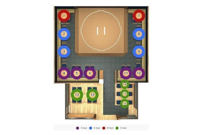 Una cancha de baloncesto con zonas de estar numeradas del 1 al 16. 2
