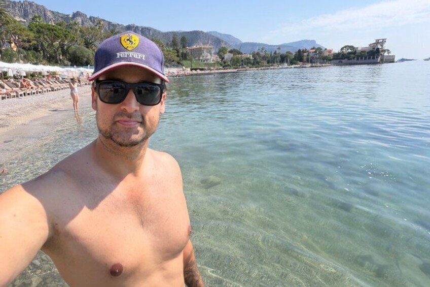 Sunbed And Swimming in Crystal Blue Water 3