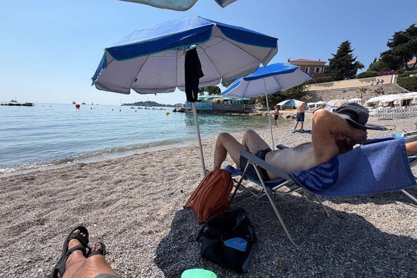 Sunbed And Swimming in Crystal Blue Water 4