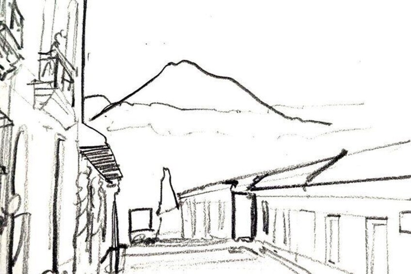 Watercolor workshop In Antigua Guatemala - Painting outdoors 3