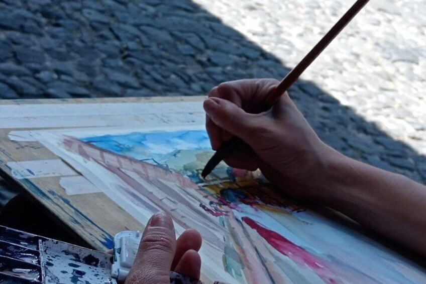 Watercolor workshop In Antigua Guatemala - Painting outdoors 4