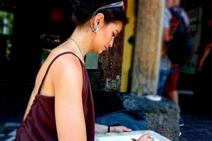 Watercolor workshop In Antigua Guatemala - Painting outdoors 4