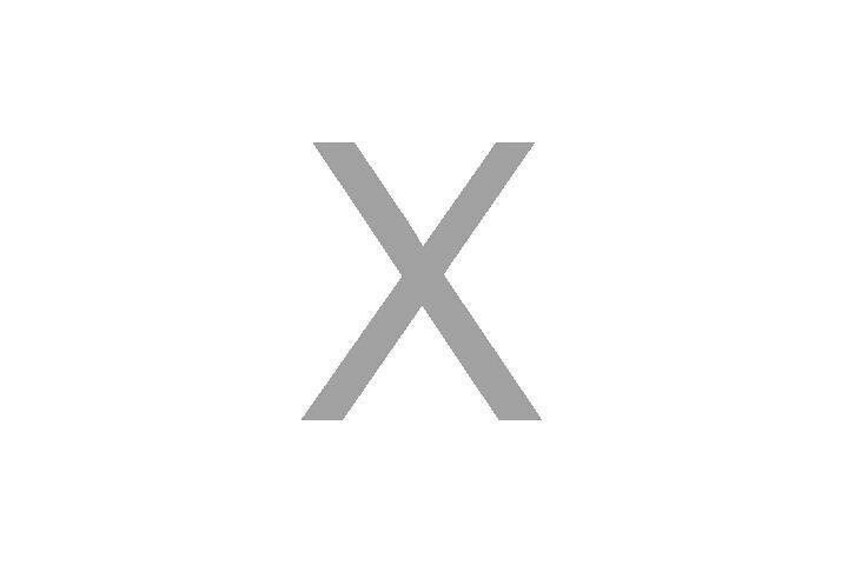 A large, grey 'X' symbol. 2