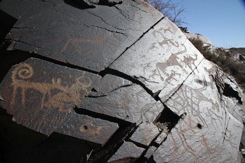 Group tour Tanbaly Ancient petroglyphs UNESCO World Heritage 4