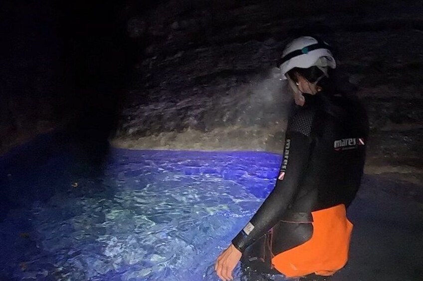 Night canyoning in the Dolomites 1