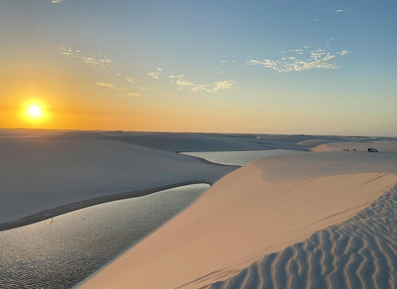 Sand dunes at sunset with a clear sky. 1