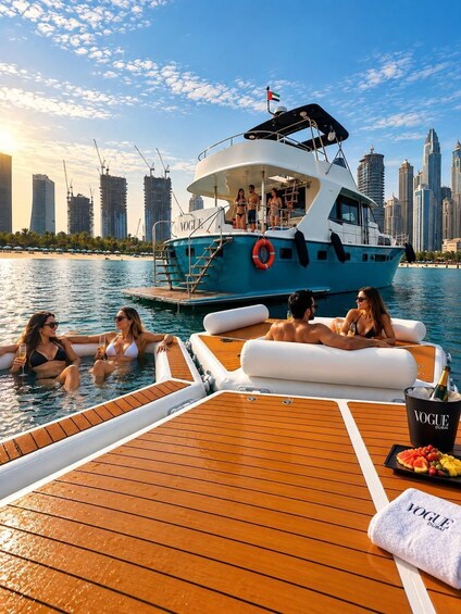 Dubai: Private Yacht Charter with Inflatable Floating Island 2
