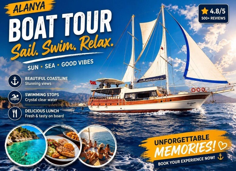 Fethiye: 12 Islands Boat Tour with Lunch and Transfer option 1