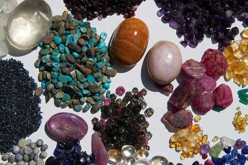 A variety of colorful crystals and minerals. 4