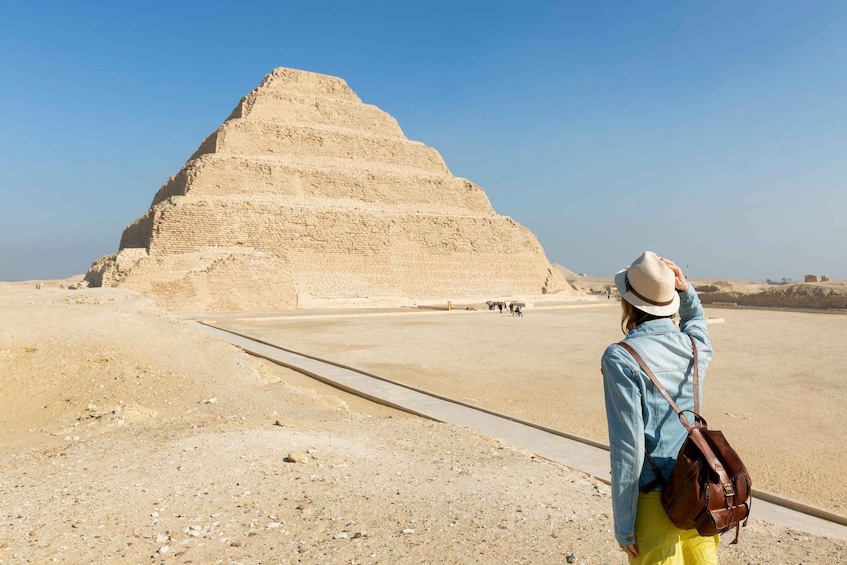 A pyramid in a desert landscape. 2