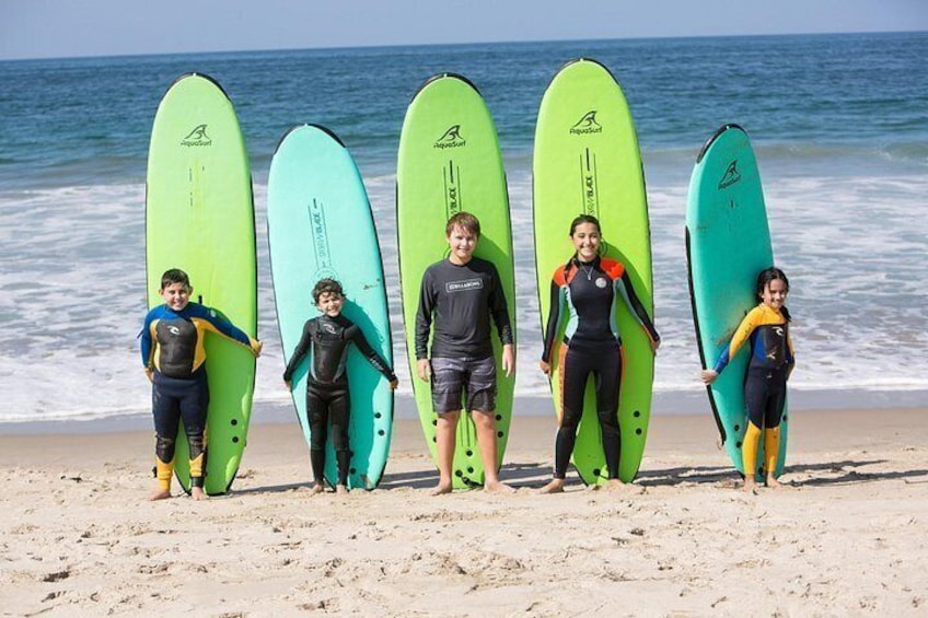 Kids sized wetsuits and surfbaords are always available for students to feel comfortable and look like surfers! 2