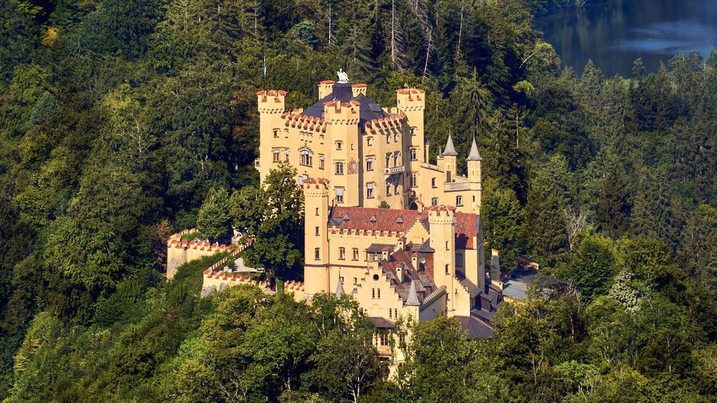 A castle surrounded by dense forest. 5