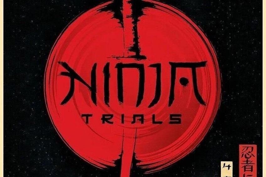 A red circular design with the text 'TRIALS' and some Chinese characters. 1