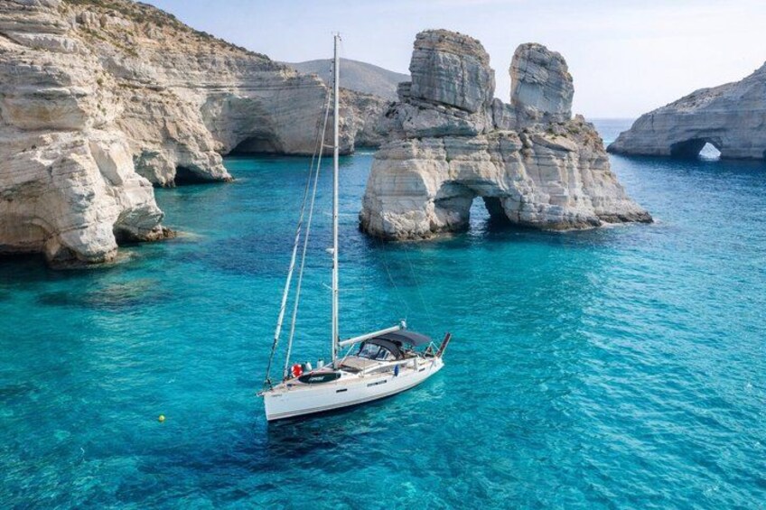 Milos Luxury Sailboat Cruise to Kleftiko Bay with Meal and Drinks 1