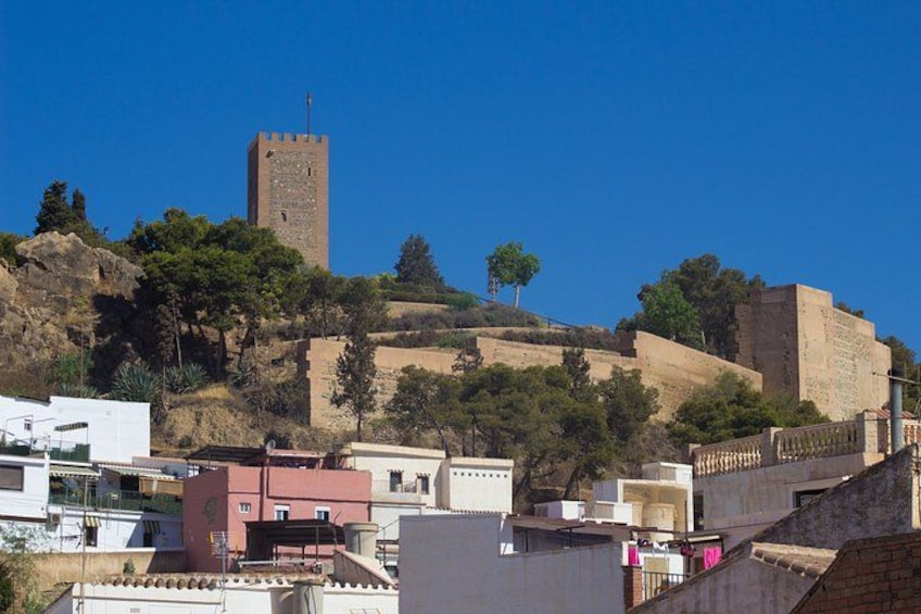 A historic hilltop with a prominent tower, surrounded by modern buildings and greenery. 3