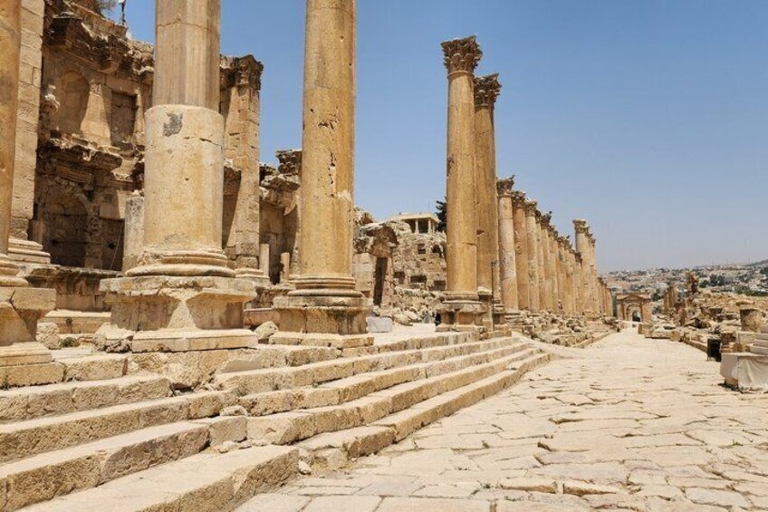 Ancient ruins with columns and steps. 5