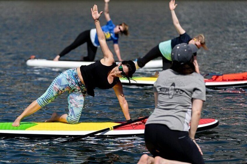 Rise and Shine Guided Paddleboard Yoga Class in Boston 3