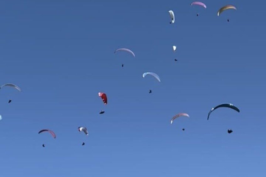 Meerdere paragliders in de lucht. 5
