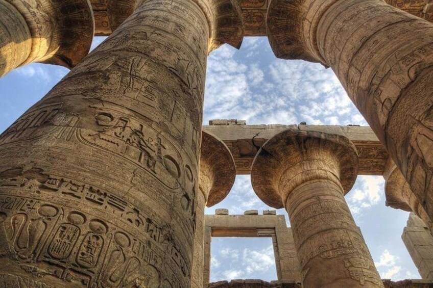 Ancient Egyptian columns with hieroglyphics. 4