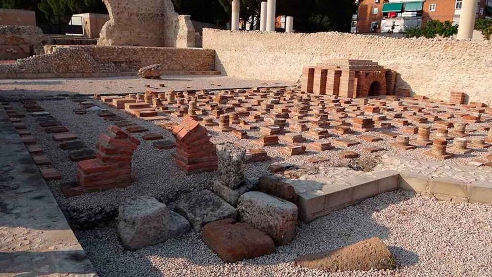 Ancient ruins with stone blocks and columns. 3