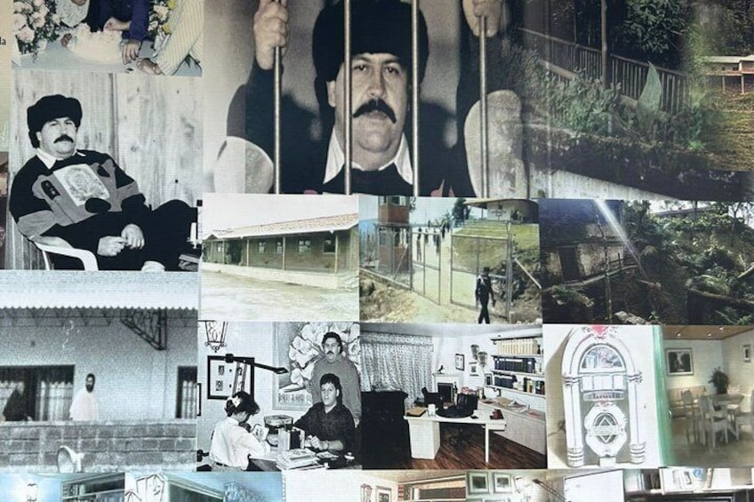 Un collage con diversas escenas, incluyendo a una persona sosteniendo un asta, un edificio de fachada blanca, a alguien con una camisa blanca y una habitación con un escritorio y una silla. 1